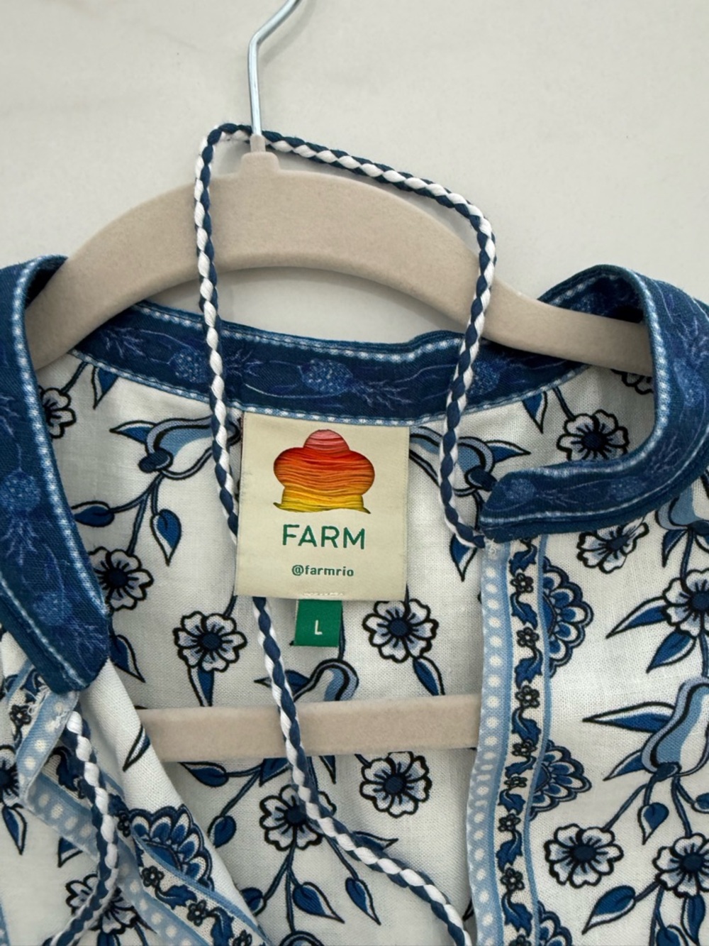 FARM Rio Blue & White Printed Mini Dress - Picture 3 of 3